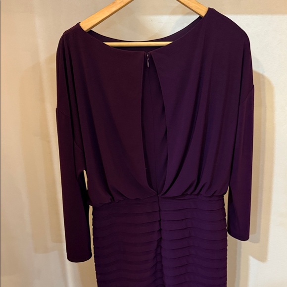Adrianna Papell Deep Purple Long Sleeve Dress - Picture 7 of 9